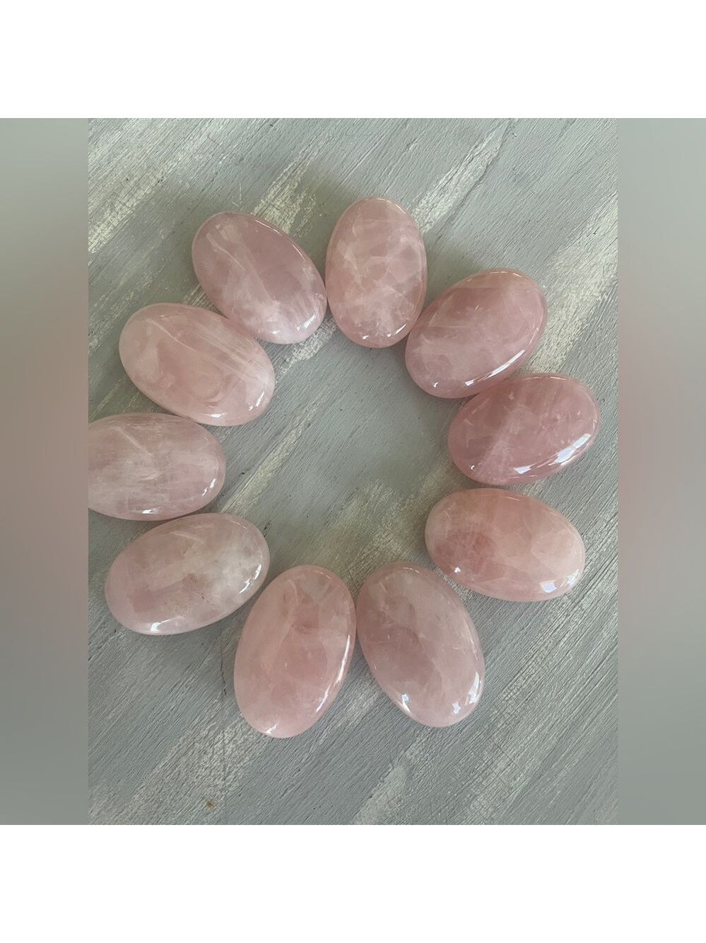 Rose quartz pocket palm stone